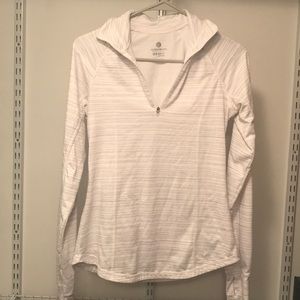 Women’s white with gray stripes pullover